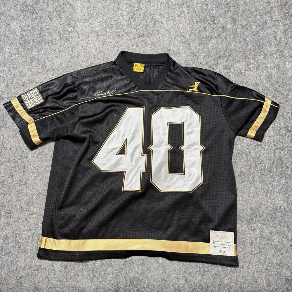 Bruce Lee x Shoe Palace Be Water #40 Jersey Black Yellow Mesh BLMJ401 Size M